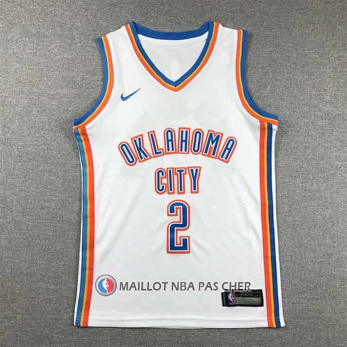 Maillot Enfant Oklahoma City Thunder Shai Gilgeous-Alexander NO 2 Association Blanc